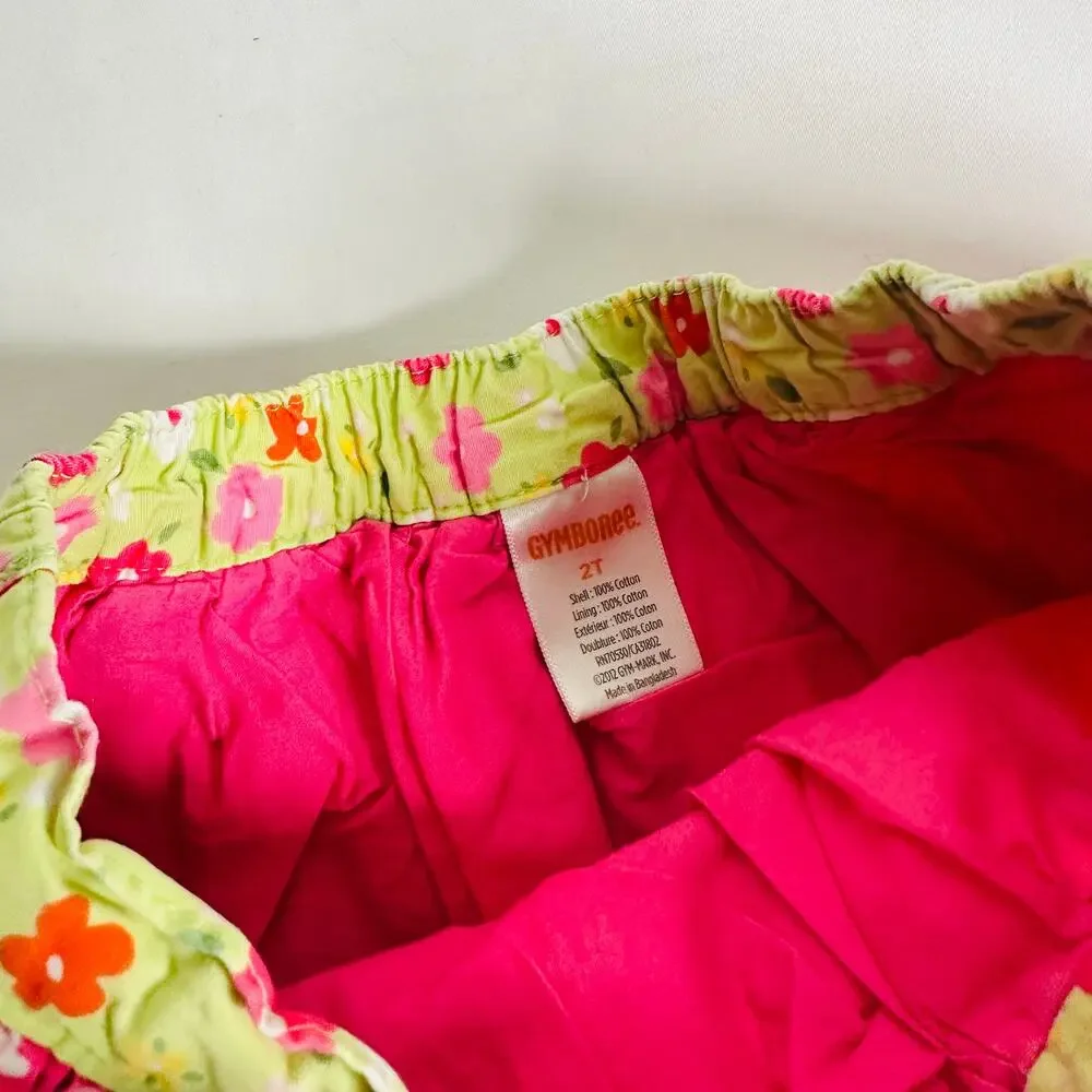 Gymboree Spring Floral Patchwork Color Block Skirt Sz 2T